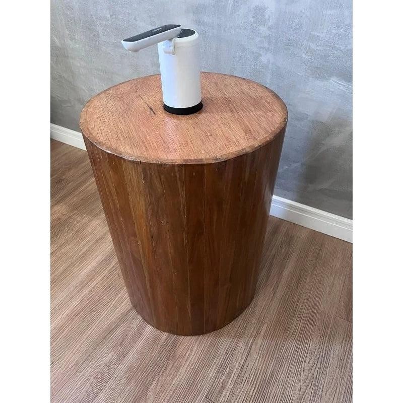 Suporte para Galão de Água 20 Litros Ripado em Madeira de Demolição com Furo para Bomba Elétrica