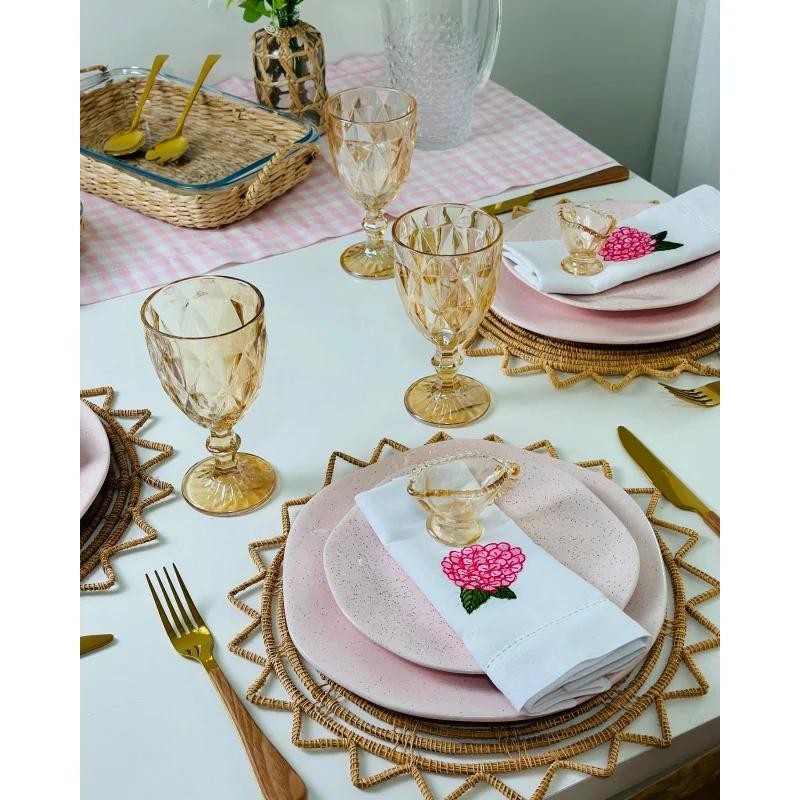 Jogo de Jantar 12 Peças Pink Sand Oxford Rosa