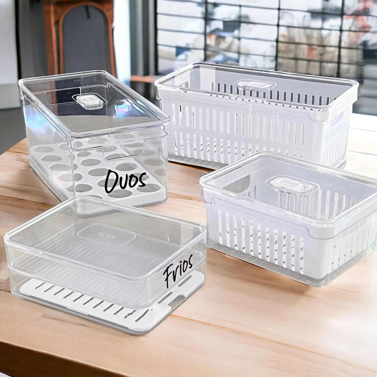 KIT ORGANIZADOR DE GELADEIRA CLEAR 4 UN