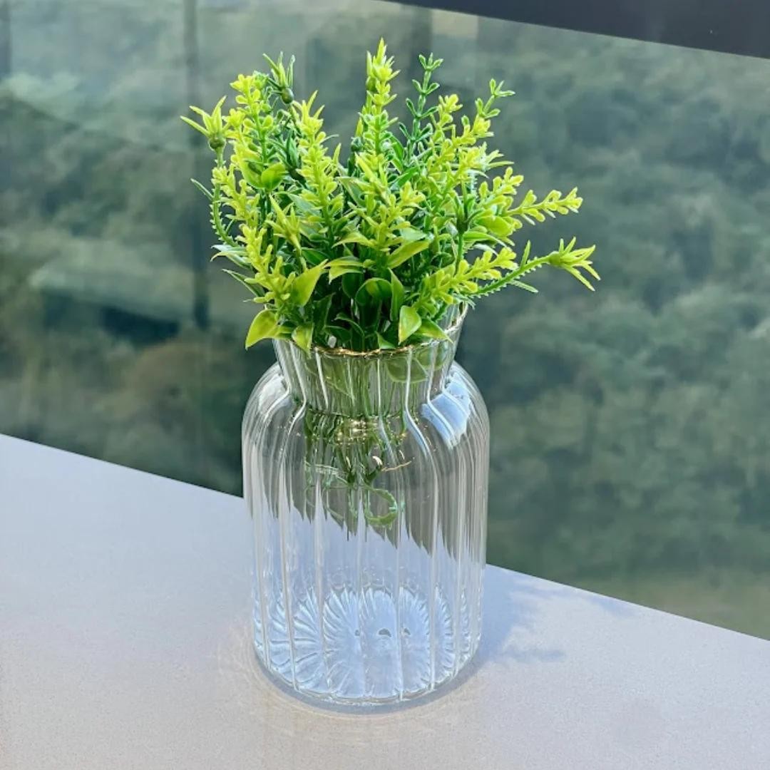 Mini Vaso com Borda Dourada 13cm