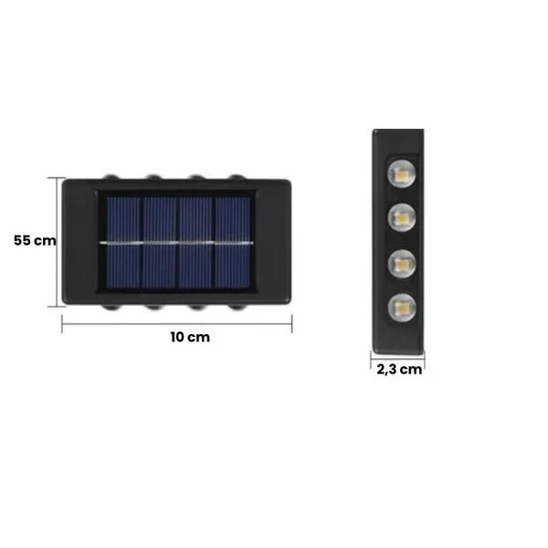 Arandela Solar de Parede para Área Externa com LED
