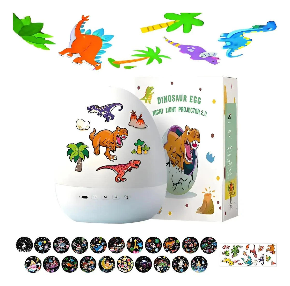 Projetor Infantil Dinossauro com Luz Noturna, Música e Projeção 360°